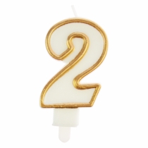 Number 2 Candle Gold